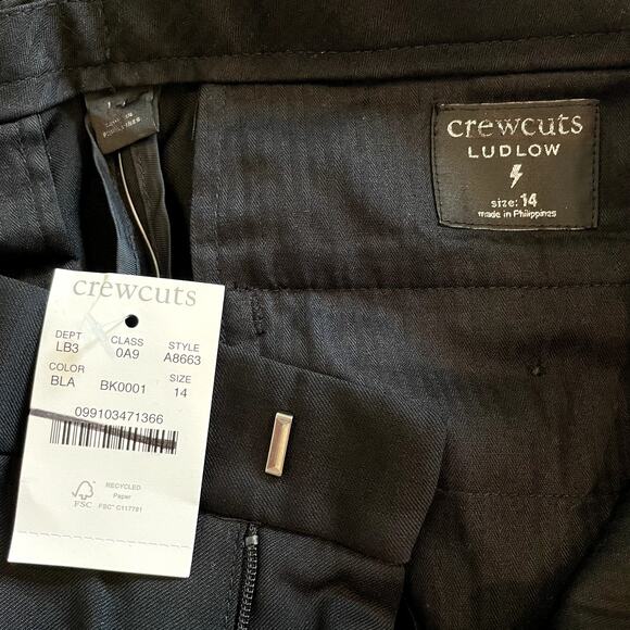 J.Crew Boys Slim Ludlow Tuxedo Pant Italian Wool Special Occasion A8663 Black 14 - Picture 12 of 16